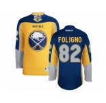 Men's Reebok Buffalo Sabres #82 Marcus Foligno Authentic Gold New Third NHL Jersey