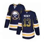 Men's Sabres #13 Jimmy Vesey Navy Blue Home Authentic Drift Fashion Stitched Hockey Jersey
