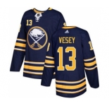 Men's Sabres #13 Jimmy Vesey Navy Blue Home Authentic Stitched Hockey Jersey