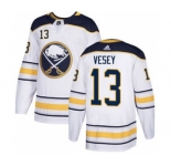 Men's Sabres #13 Jimmy Vesey White Road Authentic Stitched Hockey Jersey