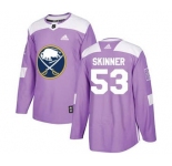 Men's Sabres #53 Jeff Skinner Purple Fights Cancer Stitched Hockey Jersey