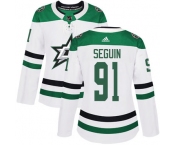 Stars #91 Tyler Seguin White Road Authentic Women's Stitched Hockey Jersey