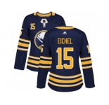 Women Adidas Buffalo Sabres #15 Jack Eichel Navy Blue Home Authentic Stitched NHL Jersey
