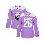 Women Adidas Buffalo Sabres #26 Matt Moulson Purple Authentic Fights Cancer Stitched NHL Jersey