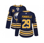 Women Adidas Buffalo Sabres #29 Jason Pominville Navy Blue Home Authentic Stitched NHL Jersey