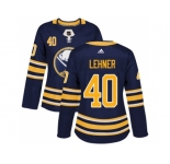 Women Adidas Buffalo Sabres #40 Robin Lehner Navy Blue Home Authentic Stitched NHL Jersey
