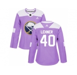Women Adidas Buffalo Sabres #40 Robin Lehner Purple Authentic Fights Cancer Stitched NHL Jersey