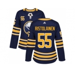 Women Adidas Buffalo Sabres #55 Rasmus Ristolainen Navy Blue Home Authentic Stitched NHL Jersey