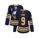 Women Adidas Buffalo Sabres #9 Evander Kane Navy Blue Home Authentic Stitched NHL Jersey