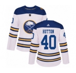 Women's Adidas Buffalo Sabres #40 Carter Hutton Authentic White 2018 Winter Classic NHL Jersey