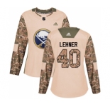 Women's Adidas Buffalo Sabres #40 Robin Lehner Authentic Camo Veterans Day Practice NHL Jersey