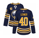 Women's Adidas Buffalo Sabres #40 Robin Lehner Authentic Navy Blue Home NHL Jersey