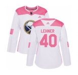 Women's Adidas Buffalo Sabres #40 Robin Lehner Authentic White-Pink Fashion NHL Jersey