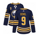 Women's Adidas Buffalo Sabres #9 Jack Eichel Authentic Navy Blue Home NHL Jersey