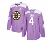 Youth Adidas Boston Bruins #4 Bobby Orr Purple Authentic Fights Cancer Stitched NHL Jersey