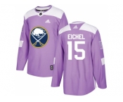 Youth Adidas Buffalo Sabres #15 Jack Eichel Purple Authentic Fights Cancer Stitched NHL Jersey