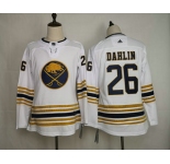 Youth Buffalo Sabres #26 Rasmus Dahlin White With Gold 50th Anniversary Adidas Stitched NHL Jersey