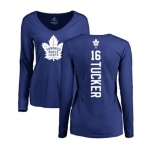 NHL Women Adidas Toronto Maple Leafs #16 Darcy Tucker Royal Blue Backer Long Sleeve T-Shirt