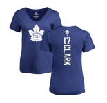 NHL Women Adidas Toronto Maple Leafs #17 Wendel Clark Royal Blue Backer T-Shirt