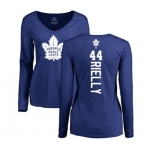 NHL Women Adidas Toronto Maple Leafs #44 Morgan Rielly Royal Blue Backer Long Sleeve T-Shirt
