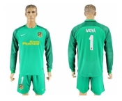Atletico Madrid #1 Moya Green Goalkeeper Long Sleeves Soccer Club Jerseyss