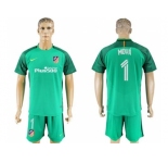 Atletico Madrid #1 Moya Green Goalkeeper Soccer Club Jersey