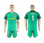 Atletico Madrid #1 Moya Green Goalkeeper Soccer Club Jerseys