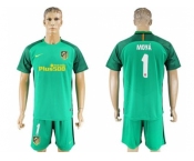 Atletico Madrid #1 Moya Green Goalkeeper Soccer Club Jerseys