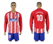 Atletico Madrid #10 Carrasco Home Long Sleeves Soccer Club Jersey