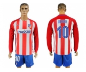 Atletico Madrid #10 Oliver Home Long Sleeves Soccer Club Jersey