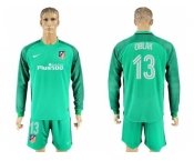 Atletico Madrid #13 Oblak Green Goalkeeper Long Sleeves Soccer Club Jerseys