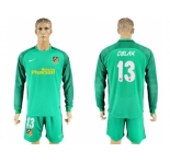 Atletico Madrid #13 Oblak Green Goalkeeper Long Sleeves Soccer Club Jerseyss