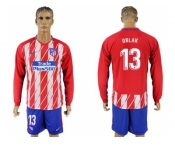 Atletico Madrid #13 Oblak Home Long Sleeves Soccer Club Jersey