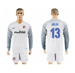 Atletico Madrid #13 Oblak White Goalkeeper Long Sleeves Soccer Club Jersey