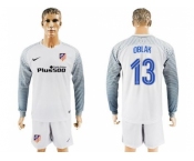 Atletico Madrid #13 Oblak White Goalkeeper Long Sleeves Soccer Club Jersey