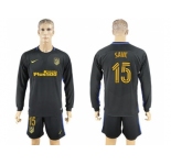 Atletico Madrid #15 Savic Away Long Sleeves Soccer Club Jersey