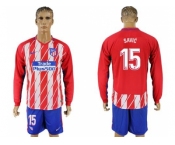 Atletico Madrid #15 Savic Home Long Sleeves Soccer Club Jersey