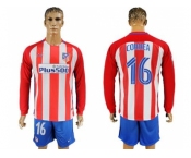 Atletico Madrid #16 Correa Home Long Sleeves Soccer Club Jersey