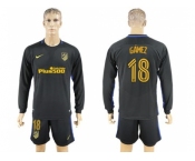 Atletico Madrid #18 Gamez Away Long Sleeves Soccer Club Jersey