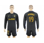 Atletico Madrid #19 Hernandez Away Long Sleeves Soccer Club Jersey