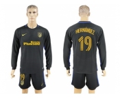 Atletico Madrid #19 Hernandez Away Long Sleeves Soccer Club Jersey
