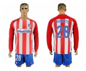 Atletico Madrid #28 Roberto Home Long Sleeves Soccer Club Jersey