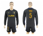 Atletico Madrid #5 Tiago Away Long Sleeves Soccer Club Jersey