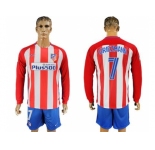 Atletico Madrid #7 Griezmann Home Long Sleeves Soccer Club Jersey