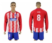 Atletico Madrid #8 Saul Home Long Sleeves Soccer Club Jersey