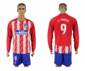 Atletico Madrid #9 F.Torres Home Long Sleeves Soccer Club Jersey