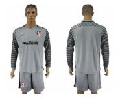 Atletico Madrid Blank Grey Goalkeeper Long Sleeves Soccer Club Jerseys