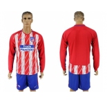 Atletico Madrid Blank Home Long Sleeves Soccer Club Jersey