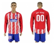 Atletico Madrid Personalized Home Long Sleeves Soccer Club Jersey