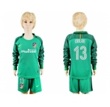 Atletico Madrid #13 Oblak Green Long Sleeves Kid Soccer Club Jersey